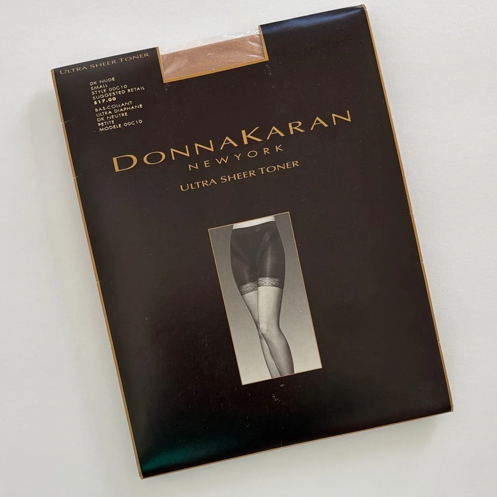 Vintage Donna Karan Ultra Sheer Toner DK Nude Pantyhose Hosiery OOC10 Small NEW
